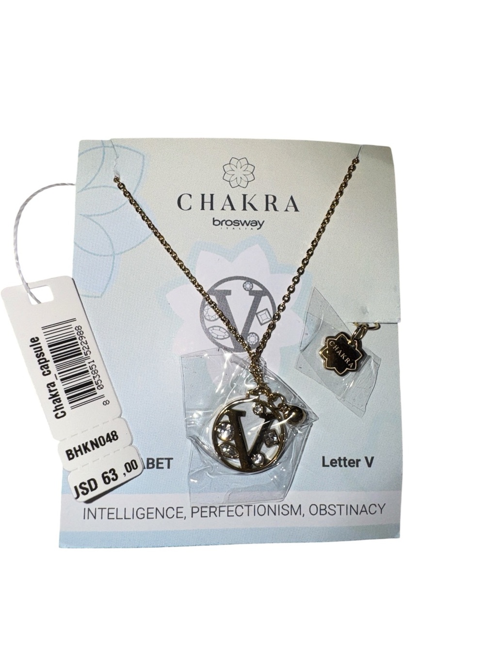 Gold Letter V Necklace